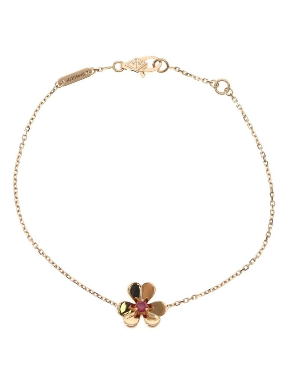 Van Cleef & Arpels Frivole Ruby Bracelet Chain Pink Gold